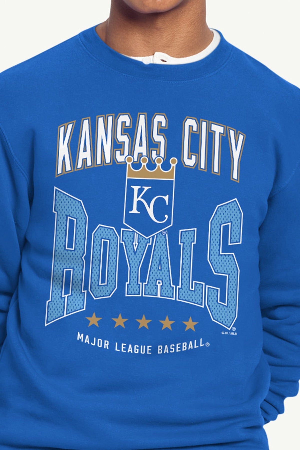 Starter MENS KANSAS CITY ROYALS CENTER SQUEEZE SWEATSHIRT