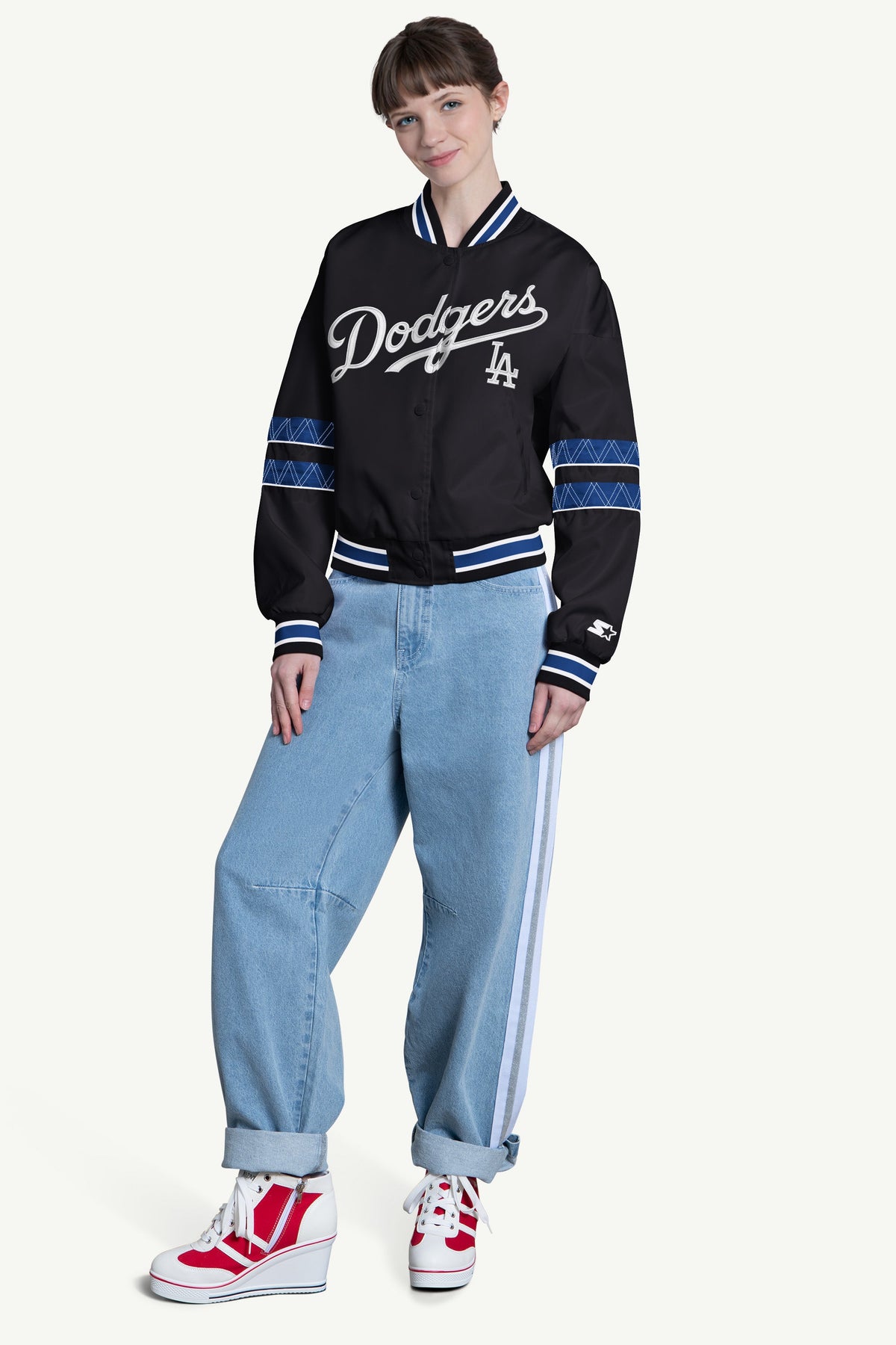 Starter WOMENS LOS ANGELES DODGERS INTERCEPTION VARSITY JACKET