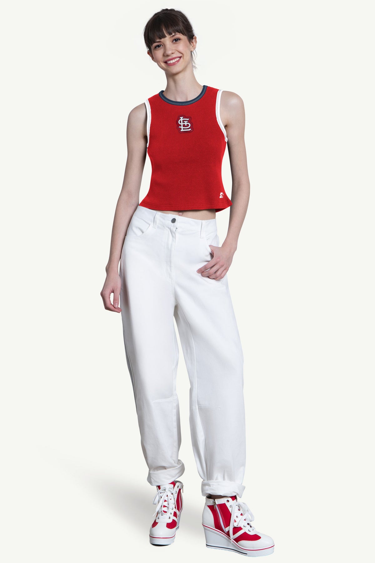 Starter WOMENS ST LOUIS CARDINALS PLAY THE BALL CROP TANK