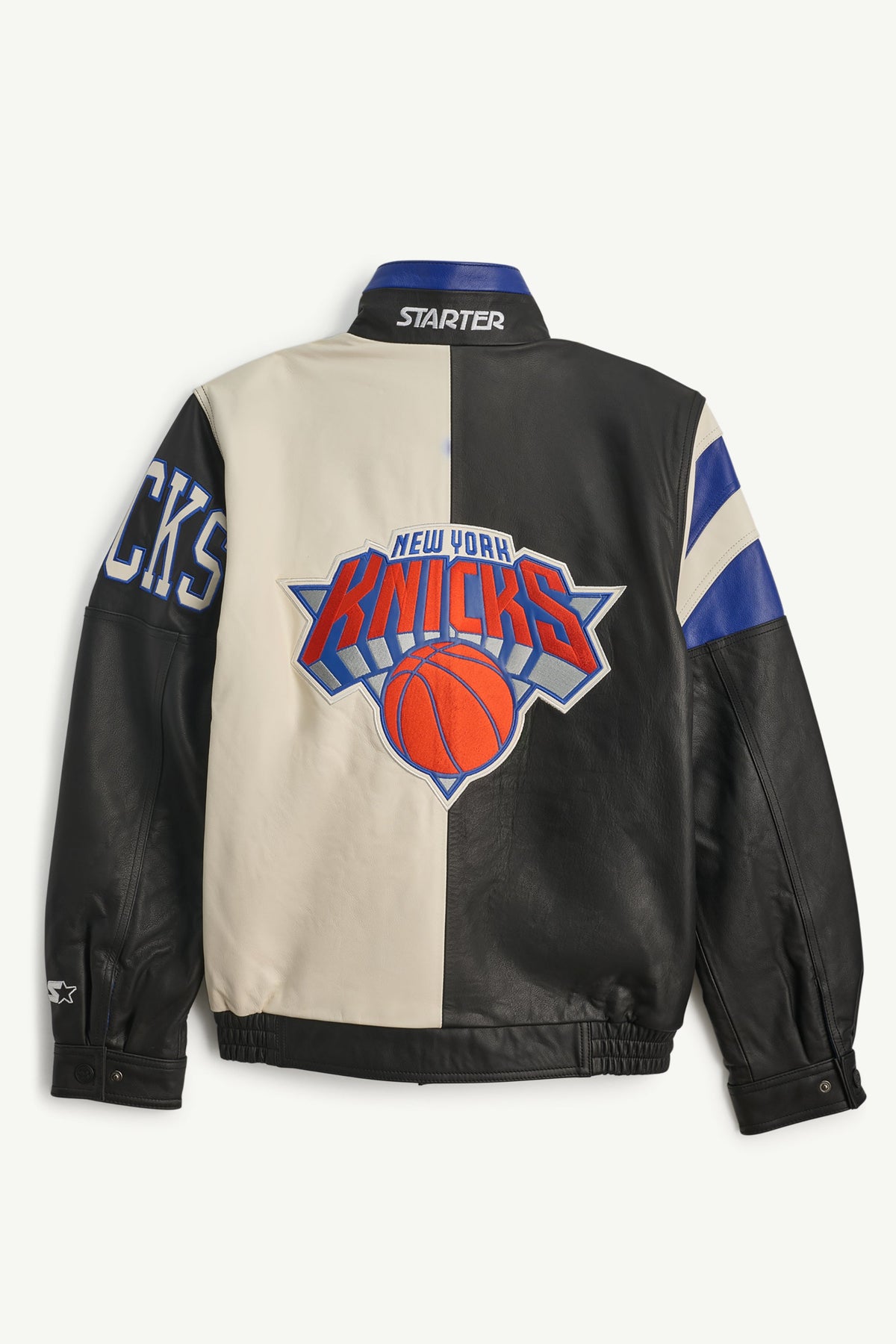 Starter MENS NEW YORK KNICKS RETRO FULL ZIP LEATHER JACKET