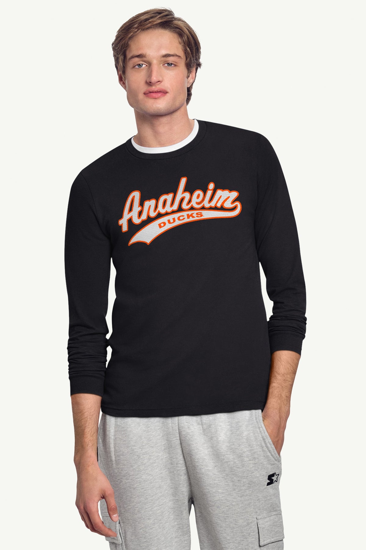 Starter MENS ANAHEIM DUCKS TAILSWEEP LONG SLEEVE T SHIRT
