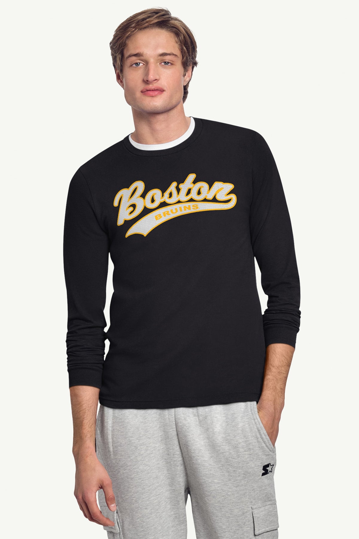 Starter MENS BOSTON BRUINS TAILSWEEP LONG SLEEVE T SHIRT