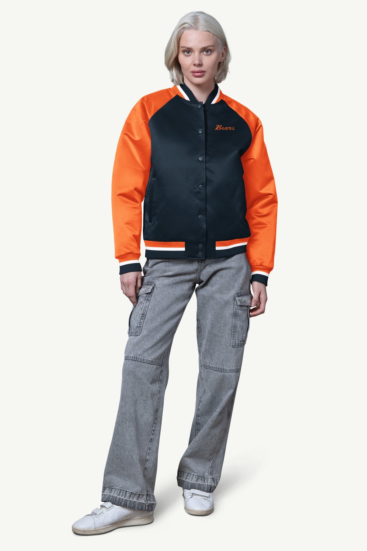 Starter WOMENS CHICAGO BEARS FINAL SCORE SATIN VARSITY JACKET