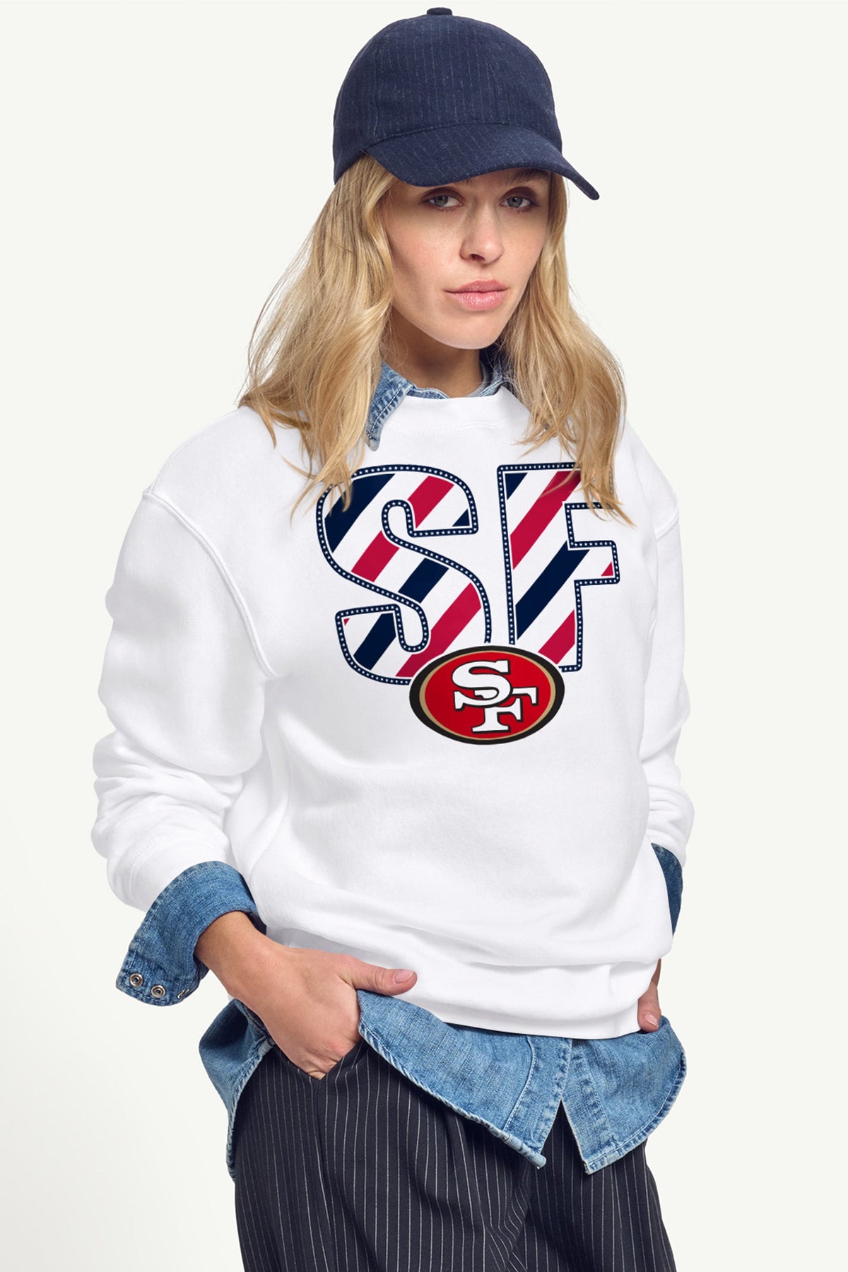 Starter WOMENS SAN FRANCISCO 49ERS STARS AND STRIPES SWEATSHIRT