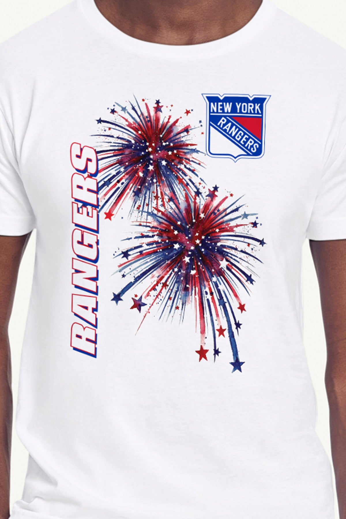 Starter MENS NEW YORK RANGERS AMERICAN SPARKS SHORT SLEEVE T SHIRT