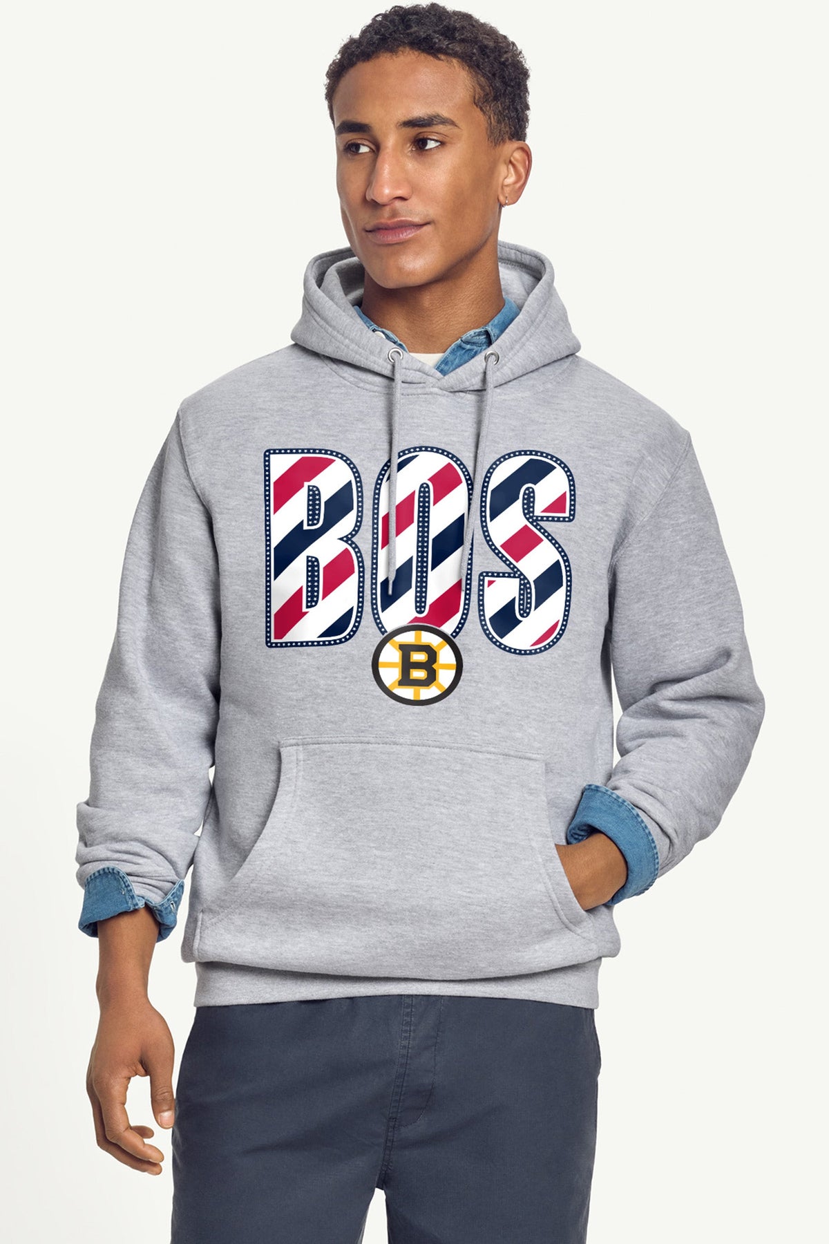 Starter MENS BOSTON BRUINS STARS AND STRIPES HOODIE