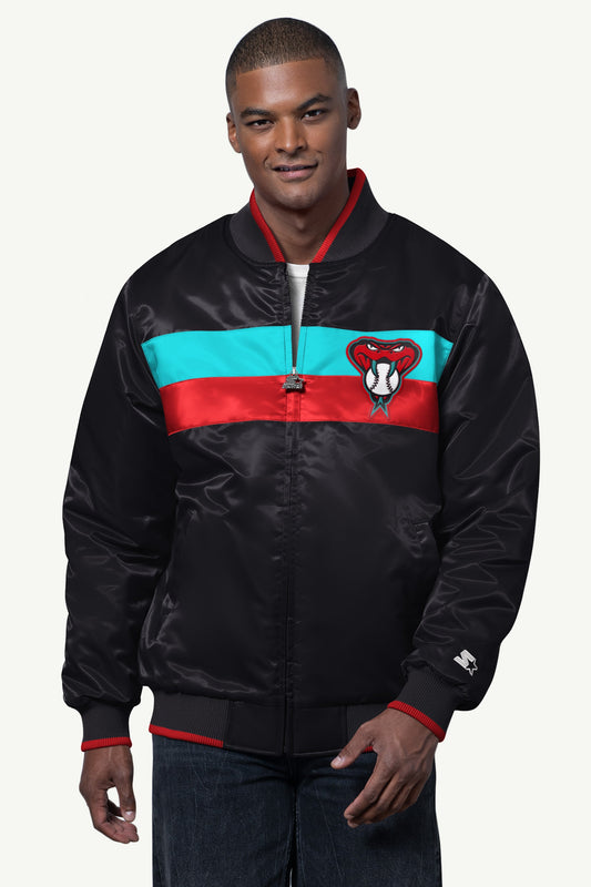 Starter MENS ARIZONA DIAMONDBACKS AMBASSADOR SATIN VARSITY JACKET