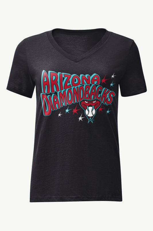 Starter WOMENS ARIZONA DIAMONDBACKS FIREWORKS V NECK T SHIRT