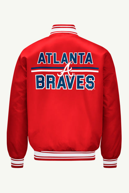 Starter MENS ATLANTA BRAVES SATIN VARSITY JACKET