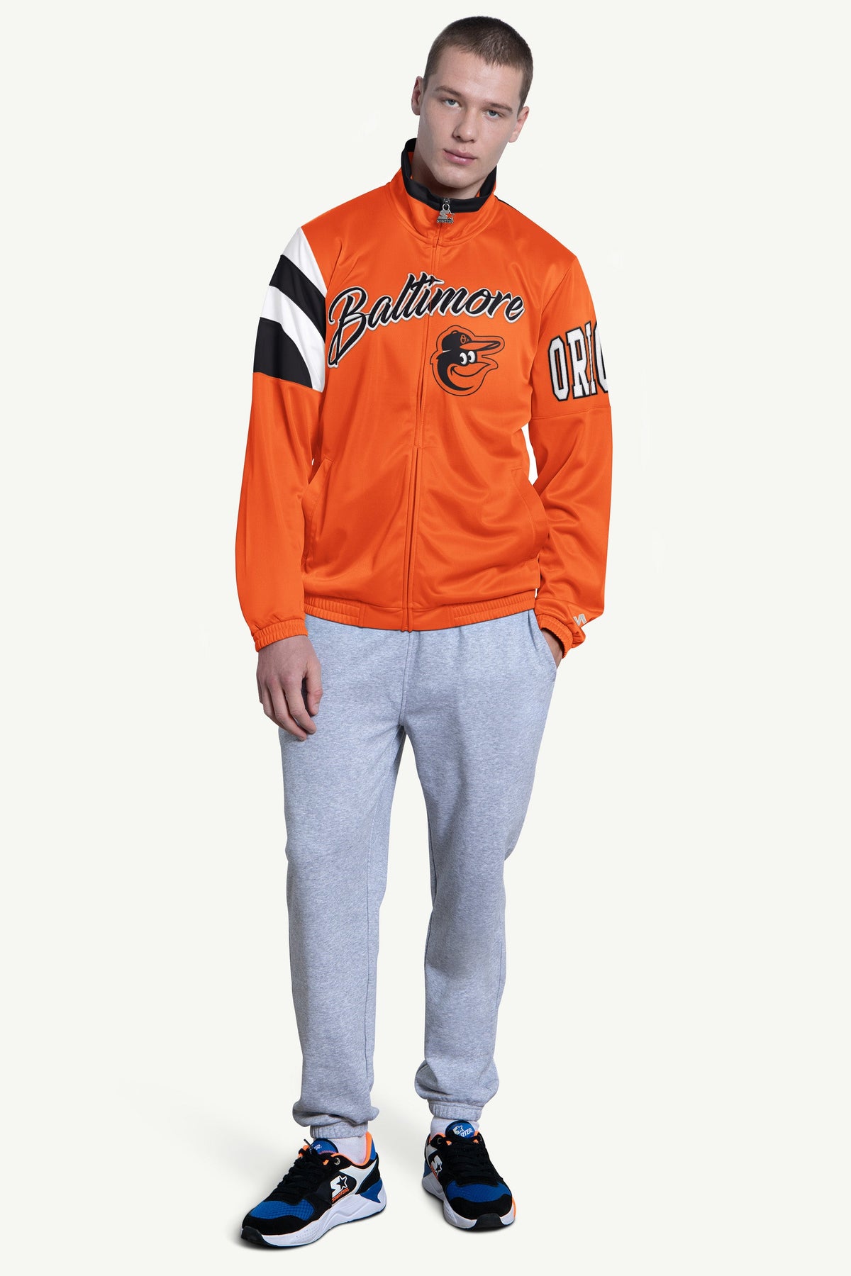 Starter MENS BALTIMORE ORIOLES HERITAGE TRACK JACKET