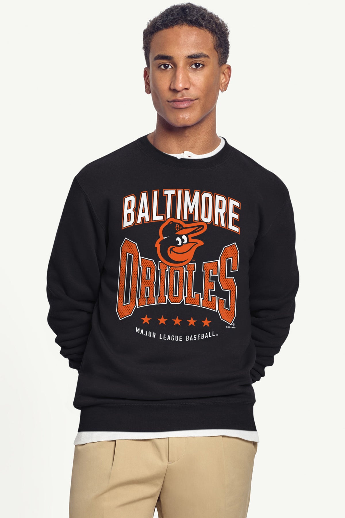 Starter MENS BALTIMORE ORIOLES CENTER SQUEEZE SWEATSHIRT