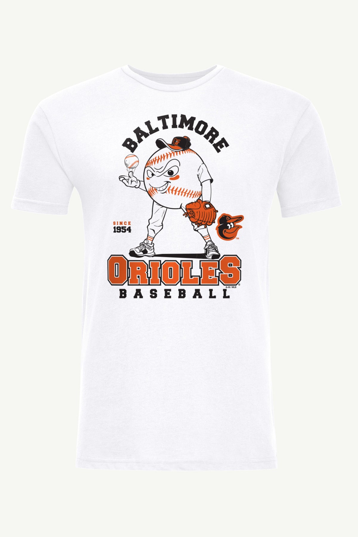 Starter MENS BALTIMORE ORIOLES BASEBALL CHARACTER SHORT SLEEVE T SHIRT
