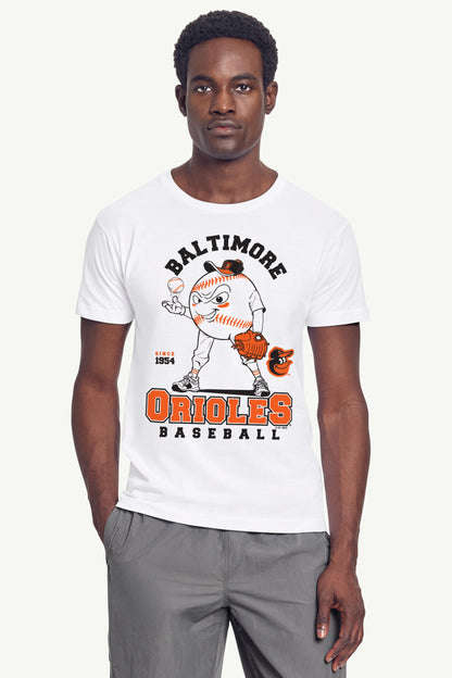 Starter MENS BALTIMORE ORIOLES BASEBALL CHARACTER SHORT SLEEVE T SHIRT