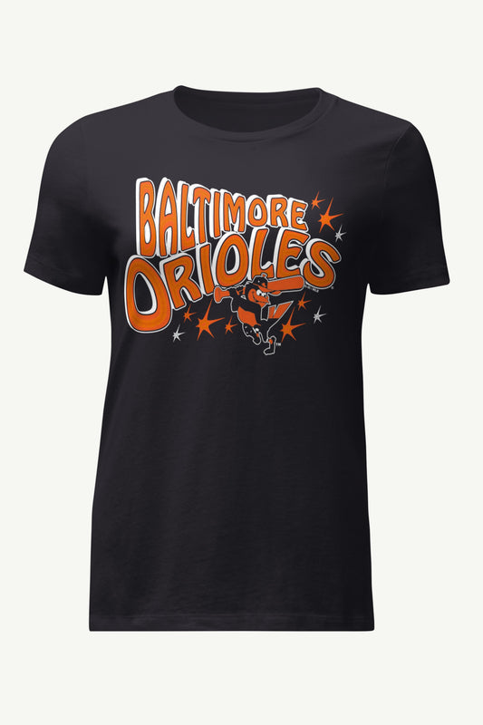 Starter WOMENS BALTIMORE ORIOLES FIREWORKS T SHIRT