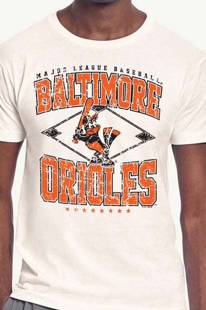 Starter MENS BALTIMORE ORIOLES DISTRESSED COOPERSTOWN DIAMOND SHORT SLEEVE T SHIRT