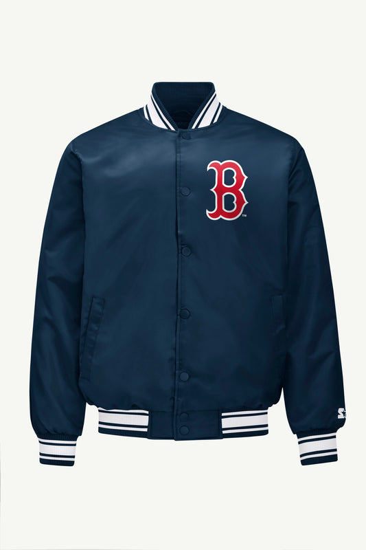 Starter MENS BOSTON RED SOX PRINTED HOMEPLATE SATIN VARSITY JACKET