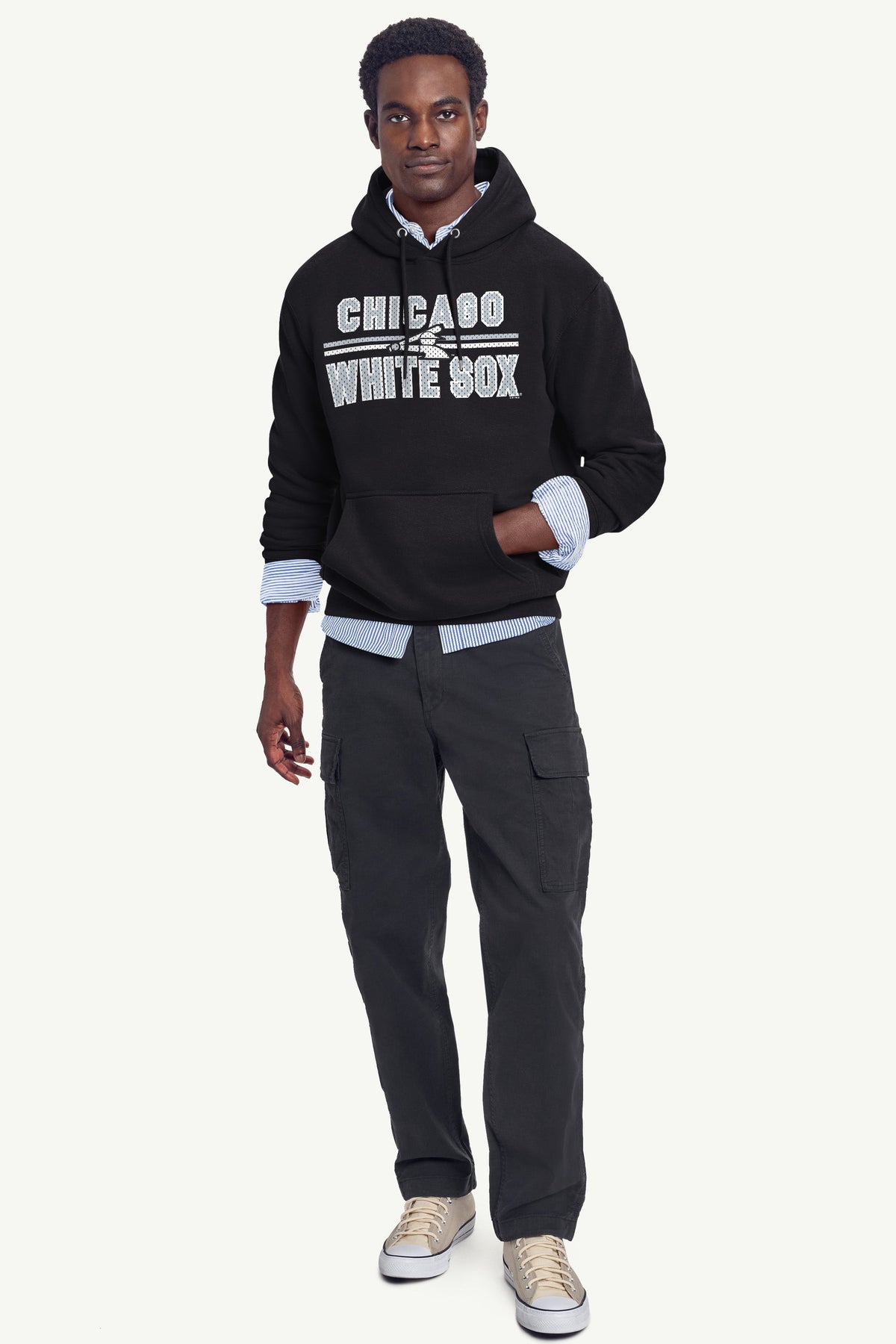 Starter MENS CHICAGO WHITE SOX MESH LOOK HOODIE