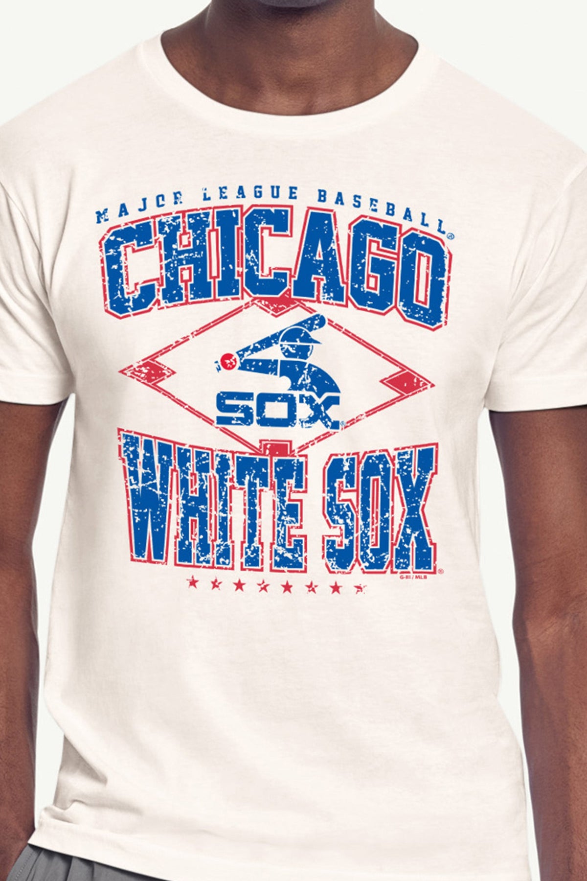 Starter MENS CHICAGO WHITE SOX DISTRESSED COOPERSTOWN DIAMOND SHORT SLEEVE T SHIRT