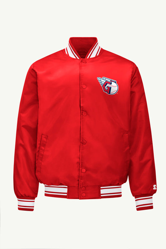 Starter MENS CLEVELAND GUARDIANS SATIN VARSITY JACKET