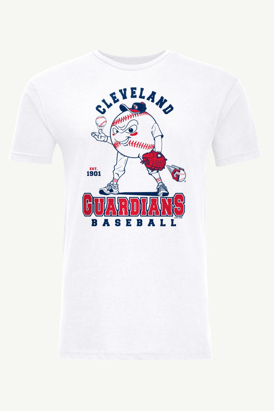 Starter MENS CLEVELAND GUARDIANS BASEBALL CHARACTER SHORT SLEEVE T SHIRT