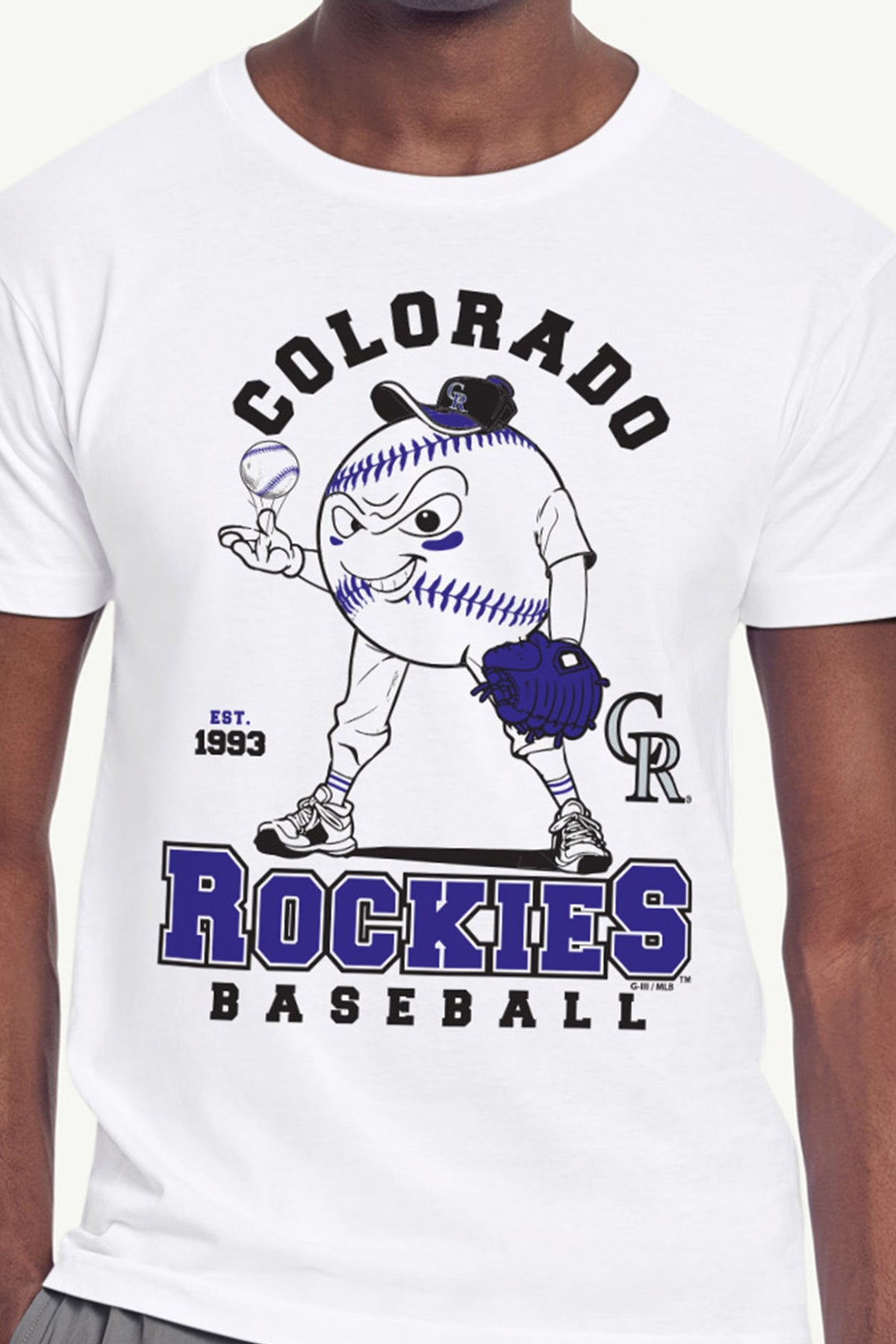 Starter MENS COLORADO ROCKIES BASEBALL CHARACTER SHORT SLEEVE T SHIRT