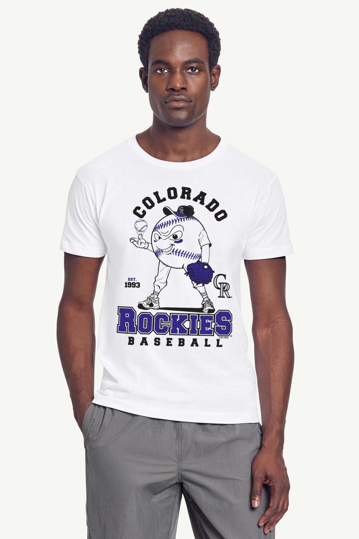 Starter MENS COLORADO ROCKIES BASEBALL CHARACTER SHORT SLEEVE T SHIRT