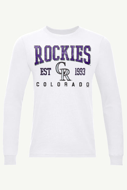 Starter MENS COLORADO ROCKIES RETRO LONG SLEEVE T SHIRT