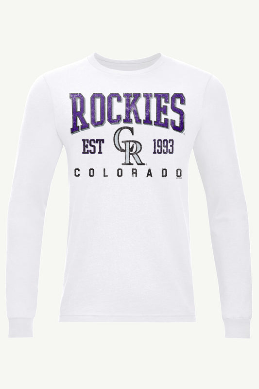 Starter MENS COLORADO ROCKIES RETRO LONG SLEEVE T SHIRT