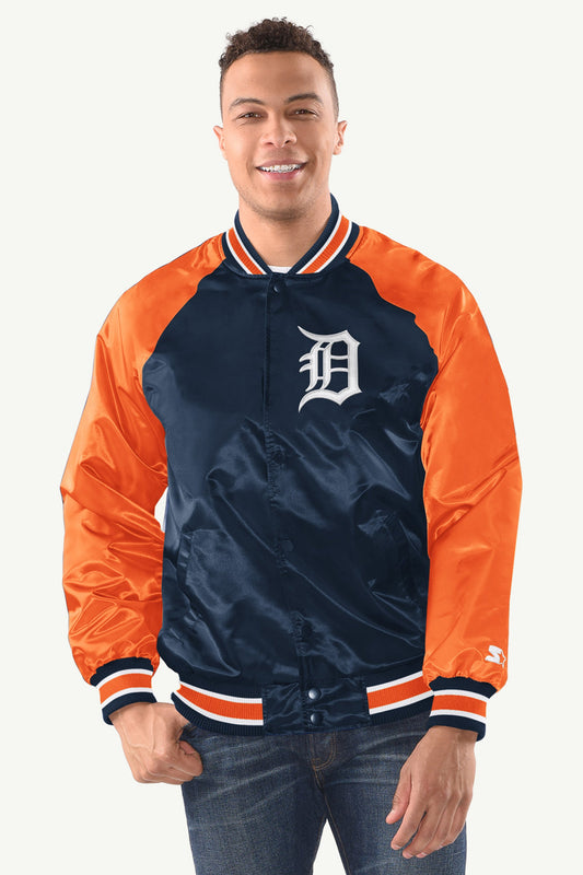 Starter MENS DETROIT TIGERS INDUCTEE SATIN VARSITY JACKET