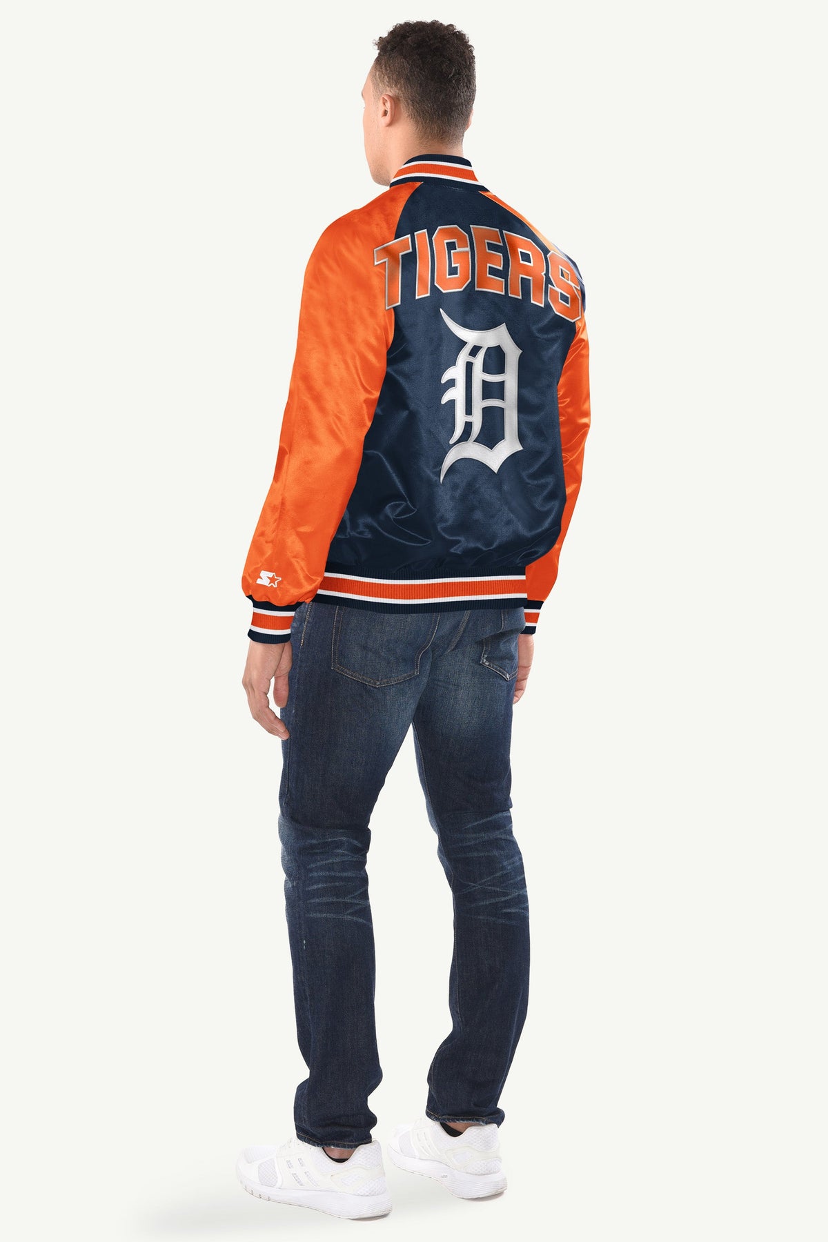 Starter MENS DETROIT TIGERS INDUCTEE SATIN VARSITY JACKET