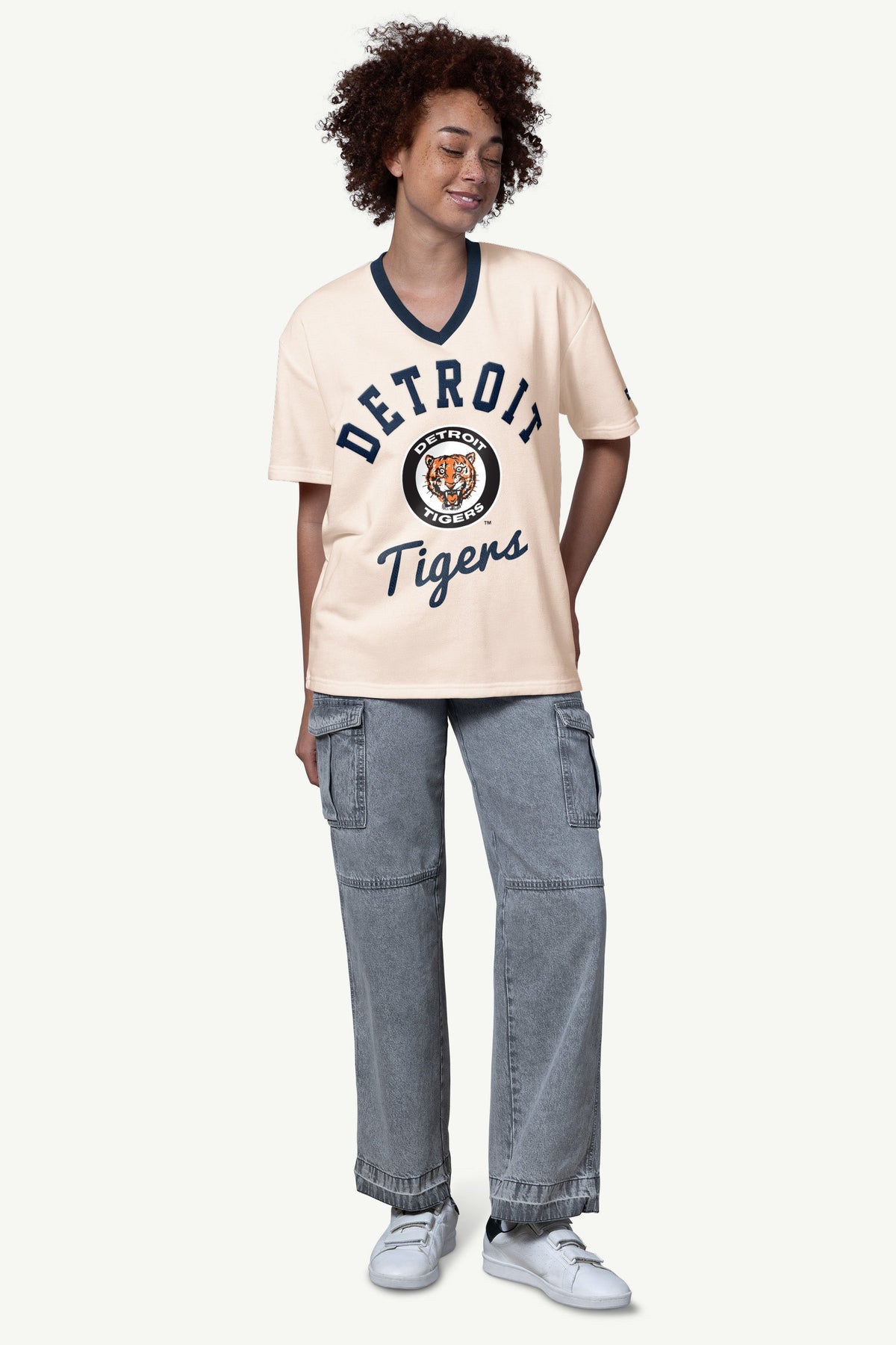 Starter WOMENS DETROIT TIGERTS V-NECK SHORT SLEEVE T SHIRT