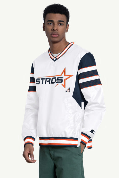 Starter MENS HOUSTON ASTROS ENFORCER V-NECK PULLOVER JACKET