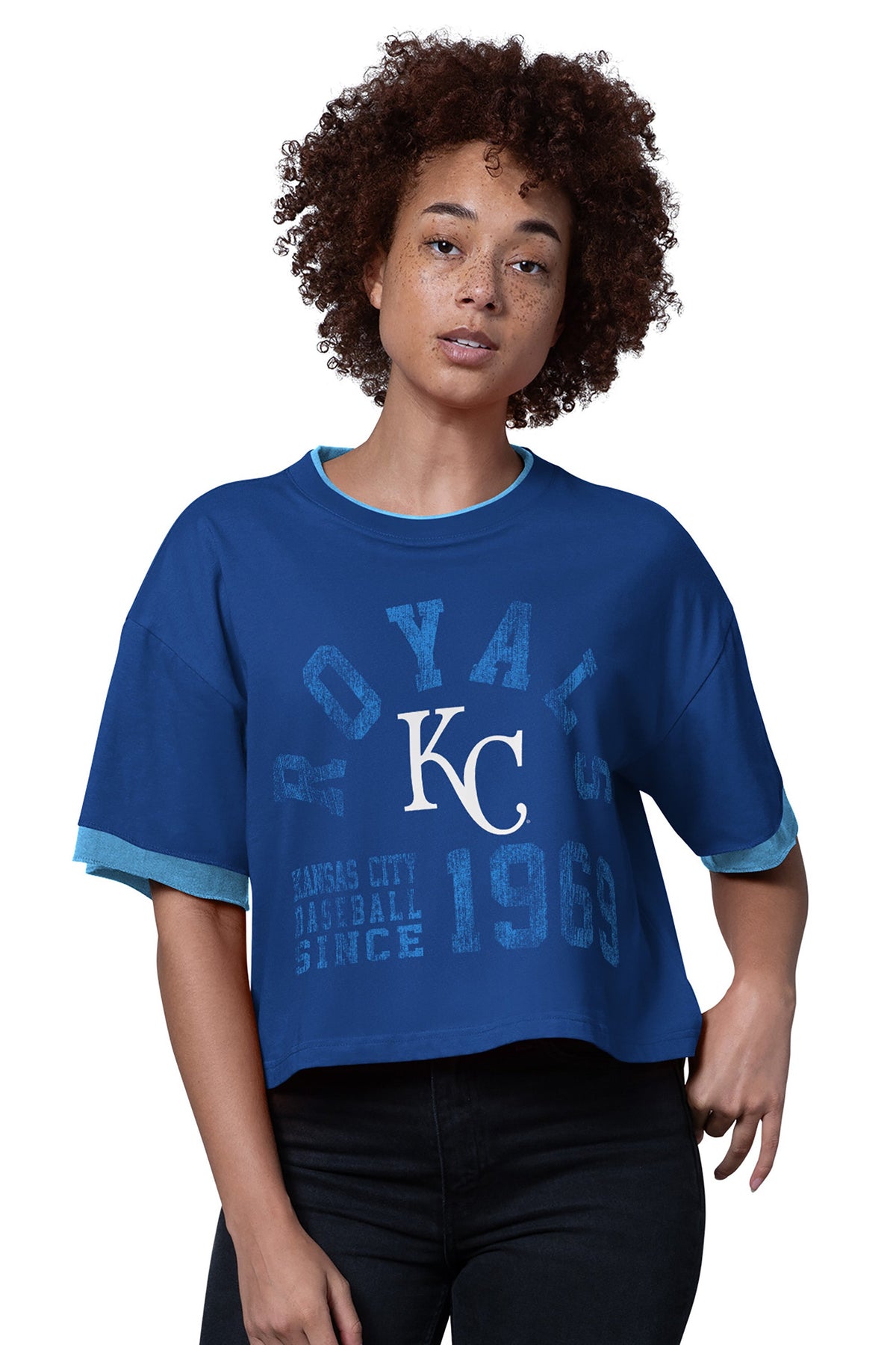 Starter WOMENS KANSAS CITY ROYALS CROPPED T SHIRT