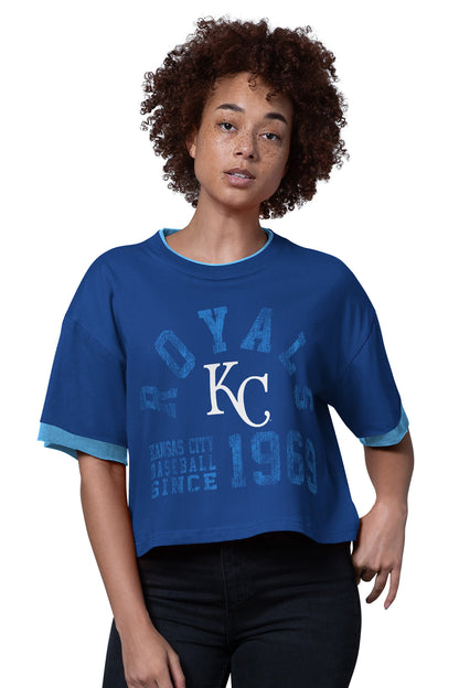 Starter WOMENS KANSAS CITY ROYALS CROPPED T SHIRT