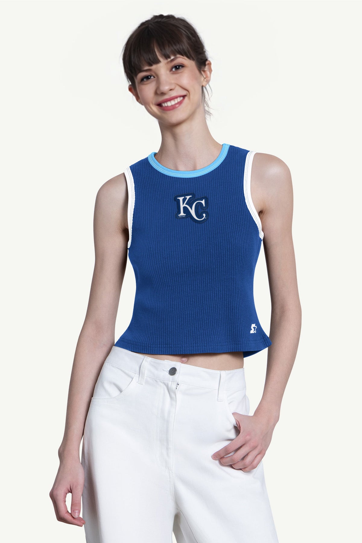 Starter WOMENS KANSAS CITY ROYALS PLAY THE BALL CROP TANK