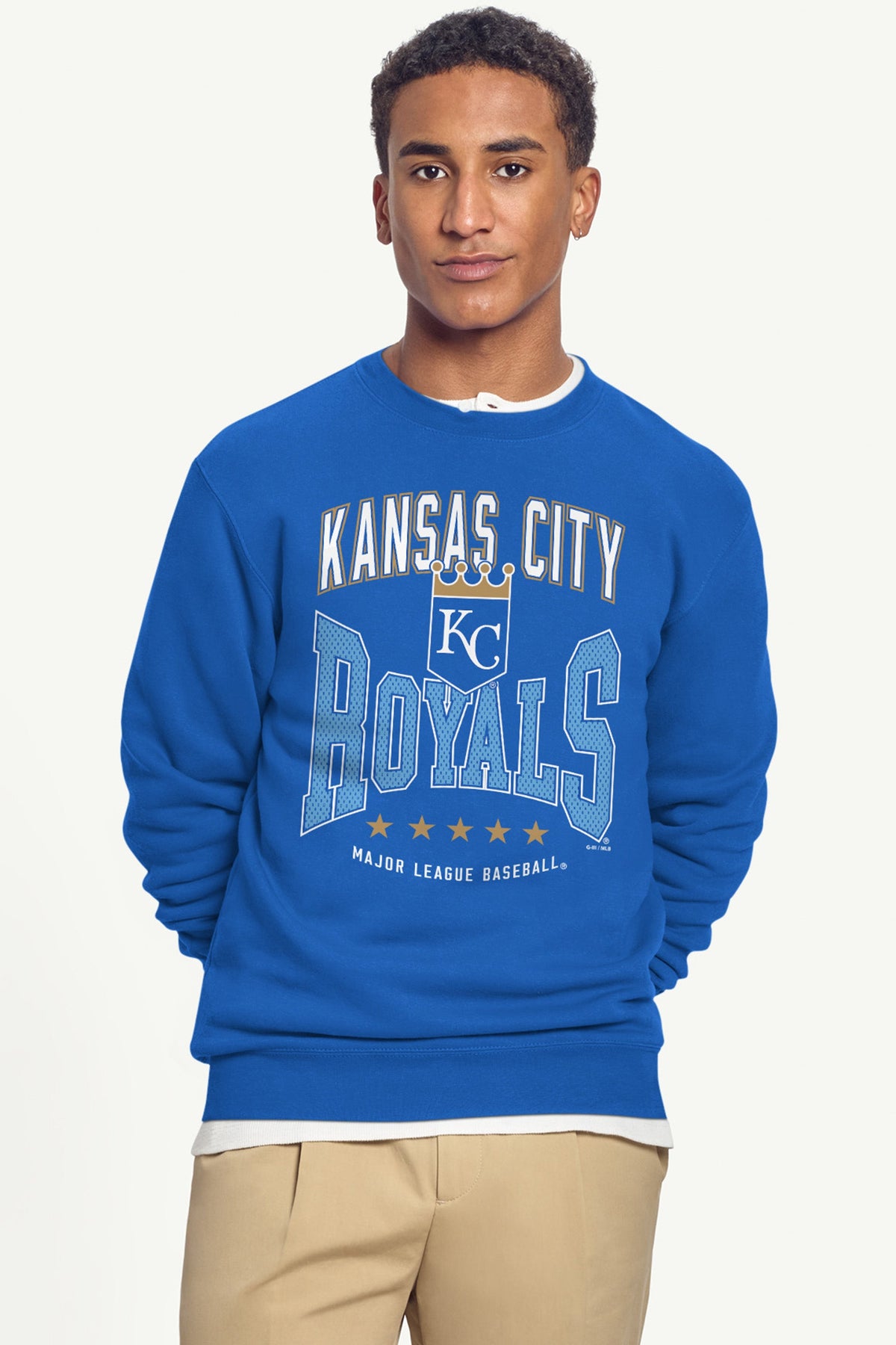 Starter MENS KANSAS CITY ROYALS CENTER SQUEEZE SWEATSHIRT