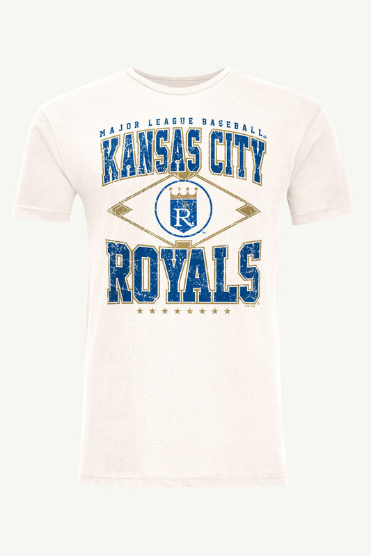Starter MENS KANSAS CITY ROYALS DISTRESSED COOPERSTOWN DIAMOND SHORT SLEEVE T SHIRT