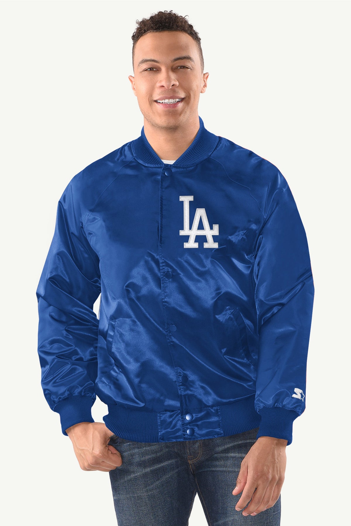 Starter MENS LOS ANGELES DODGERS INDUCTEE SATIN VARSITY JACKET