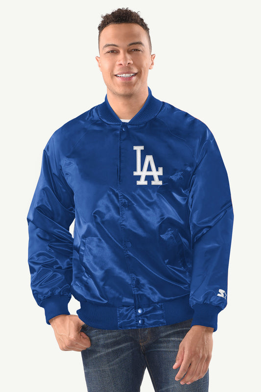 Starter MENS LOS ANGELES DODGERS INDUCTEE SATIN VARSITY JACKET