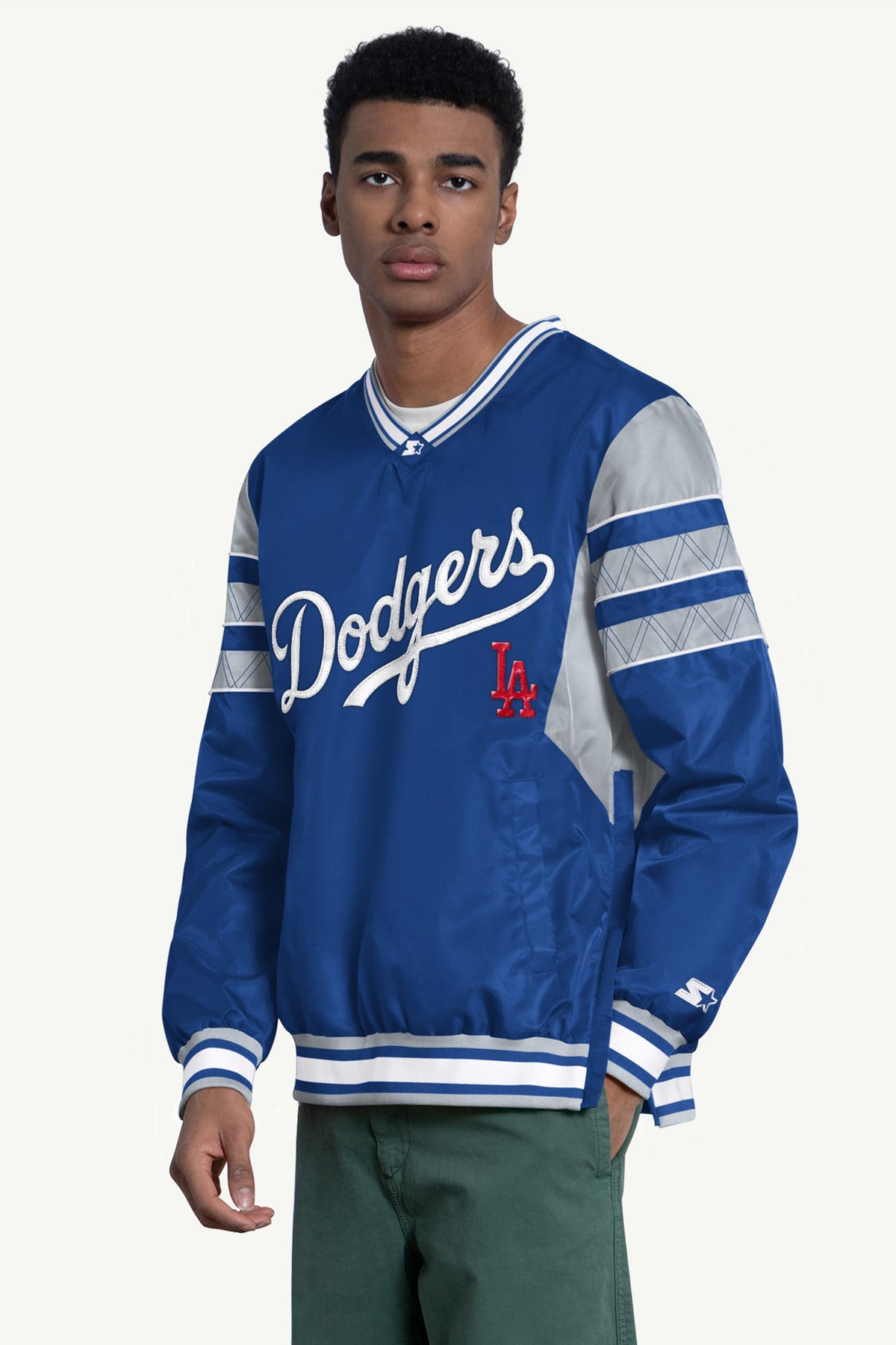 Starter MENS LOS ANGELES DODGERS ENFORCER V-NECK PULLOVER JACKET
