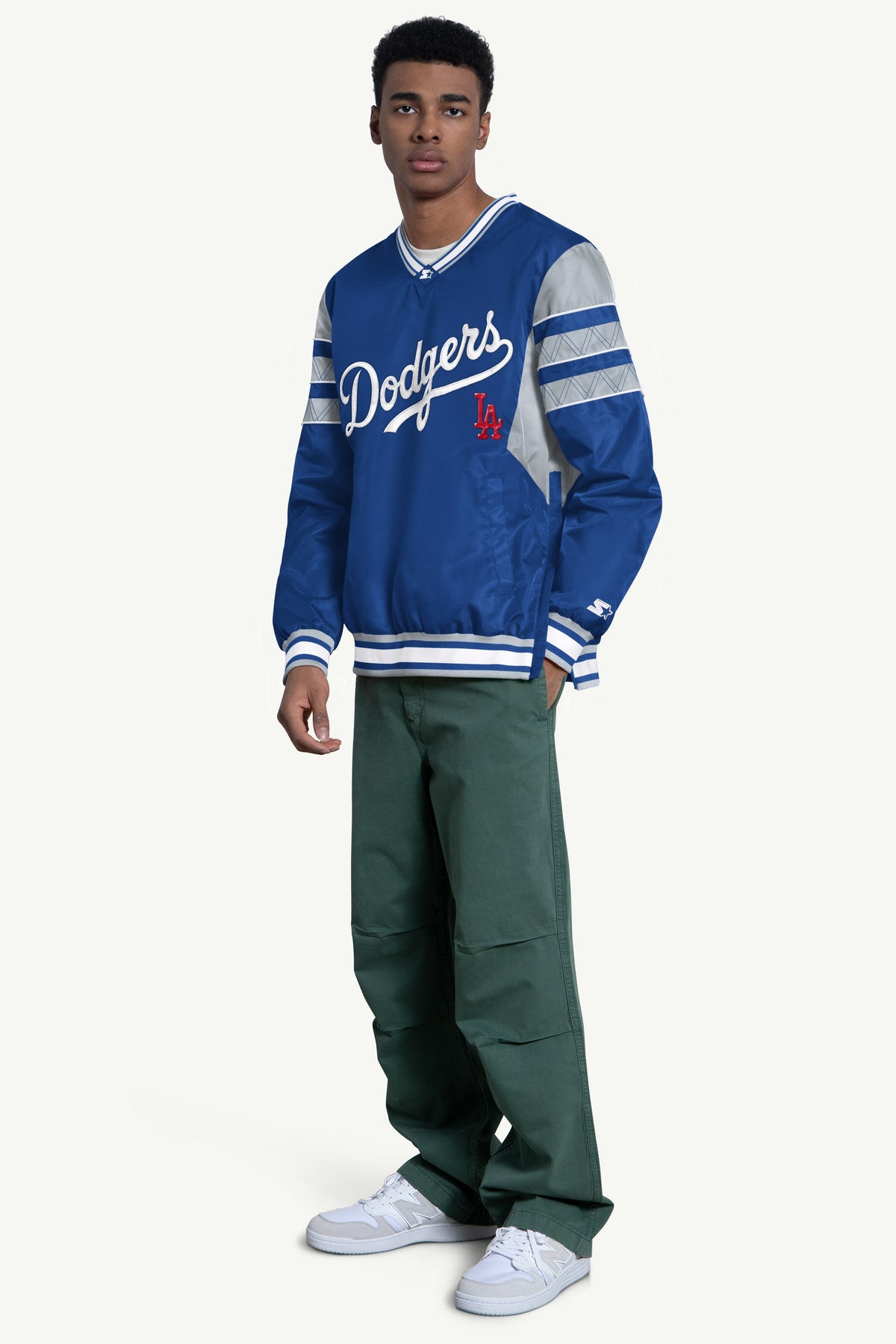 Starter MENS LOS ANGELES DODGERS ENFORCER V-NECK PULLOVER JACKET
