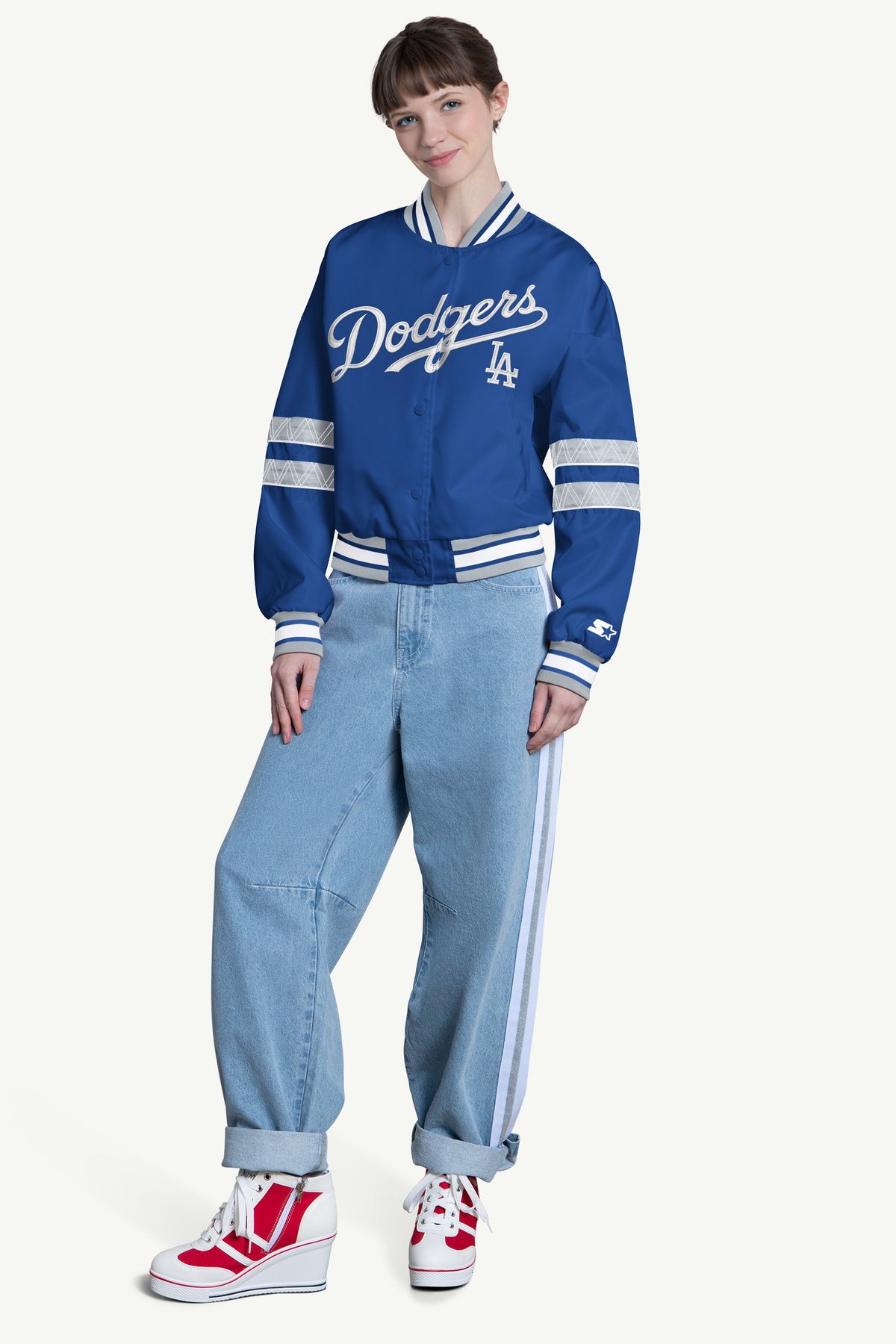 Starter WOMENS LOS ANGELES DODGERS INTERCEPTION VARSITY JACKET