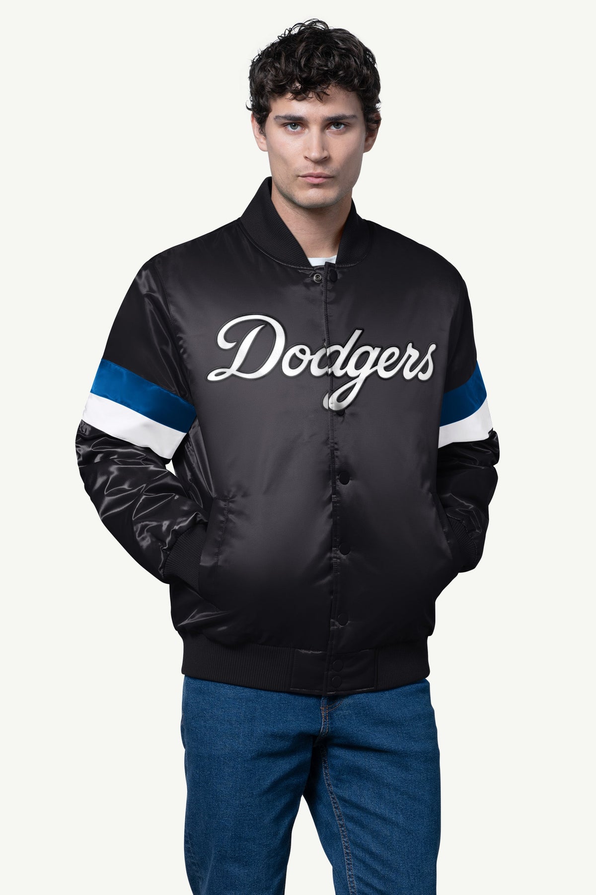 Starter MENS LOS ANGELES DODGERS SATIN VARSITY JACKET