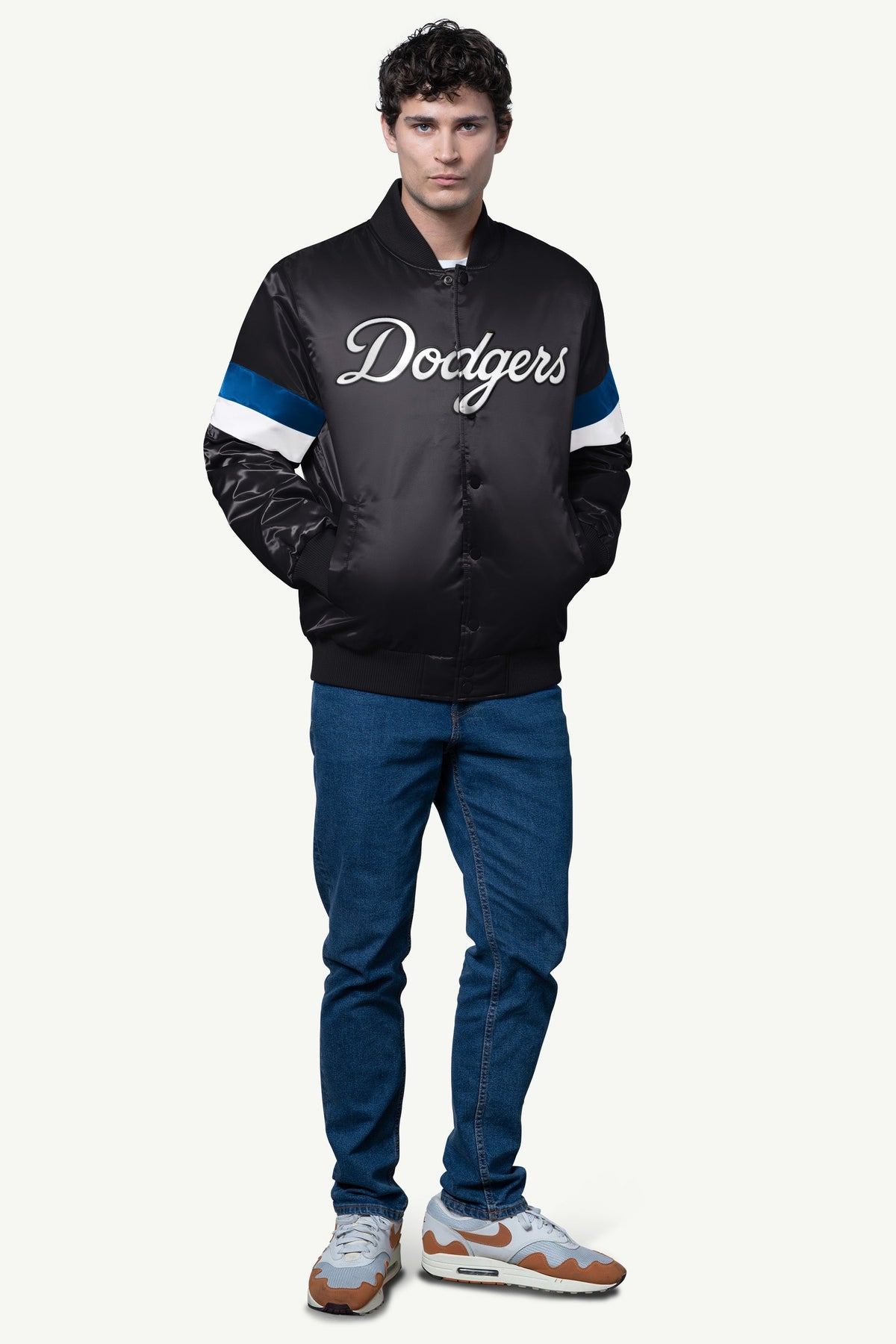 Starter MENS LOS ANGELES DODGERS SATIN VARSITY JACKET