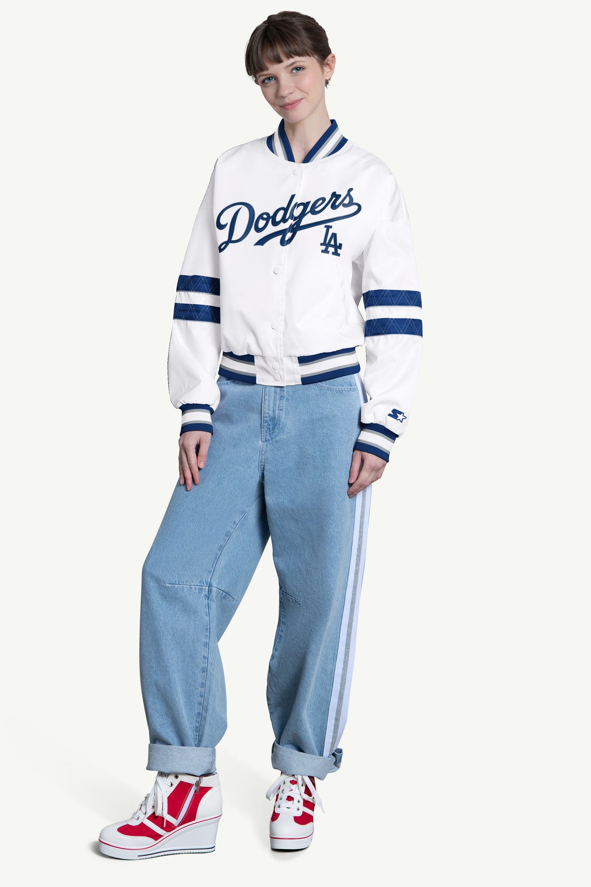 Starter WOMENS LOS ANGELES DODGERS INTERCEPTION VARSITY JACKET