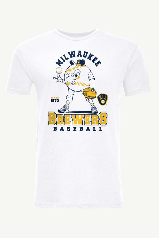 Starter MENS MILWAUKEE BREWERS BASEBALL CHARACTER SHORT SLEEVE T SHIRT