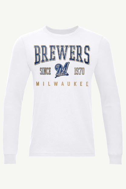 Starter MENS MILWAUKEE BREWERS RETRO LONG SLEEVE T SHIRT