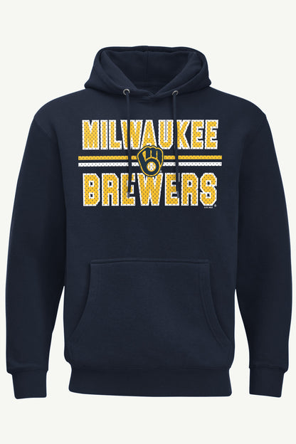 Starter MENS MILWAUKEE BREWERS MESH LOOK HOODIE