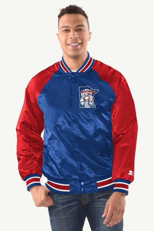 Starter MENS MINNESOTA TWINS INDUCTEE SATIN VARSITY JACKET