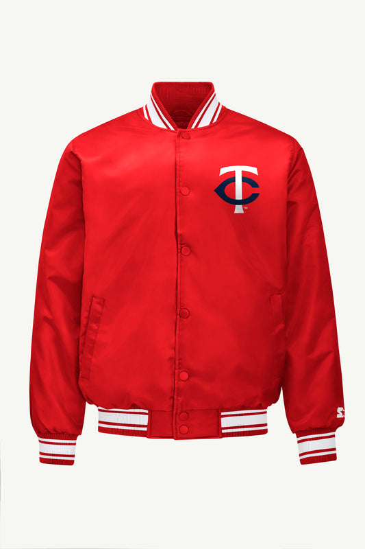 Starter MENS MINNESOTA TWINS SATIN VARSITY JACKET
